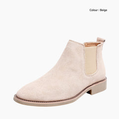 Beige Pointed-Toe, Slip-On : Chelsea Boots for Men : Lach - 0443LcM