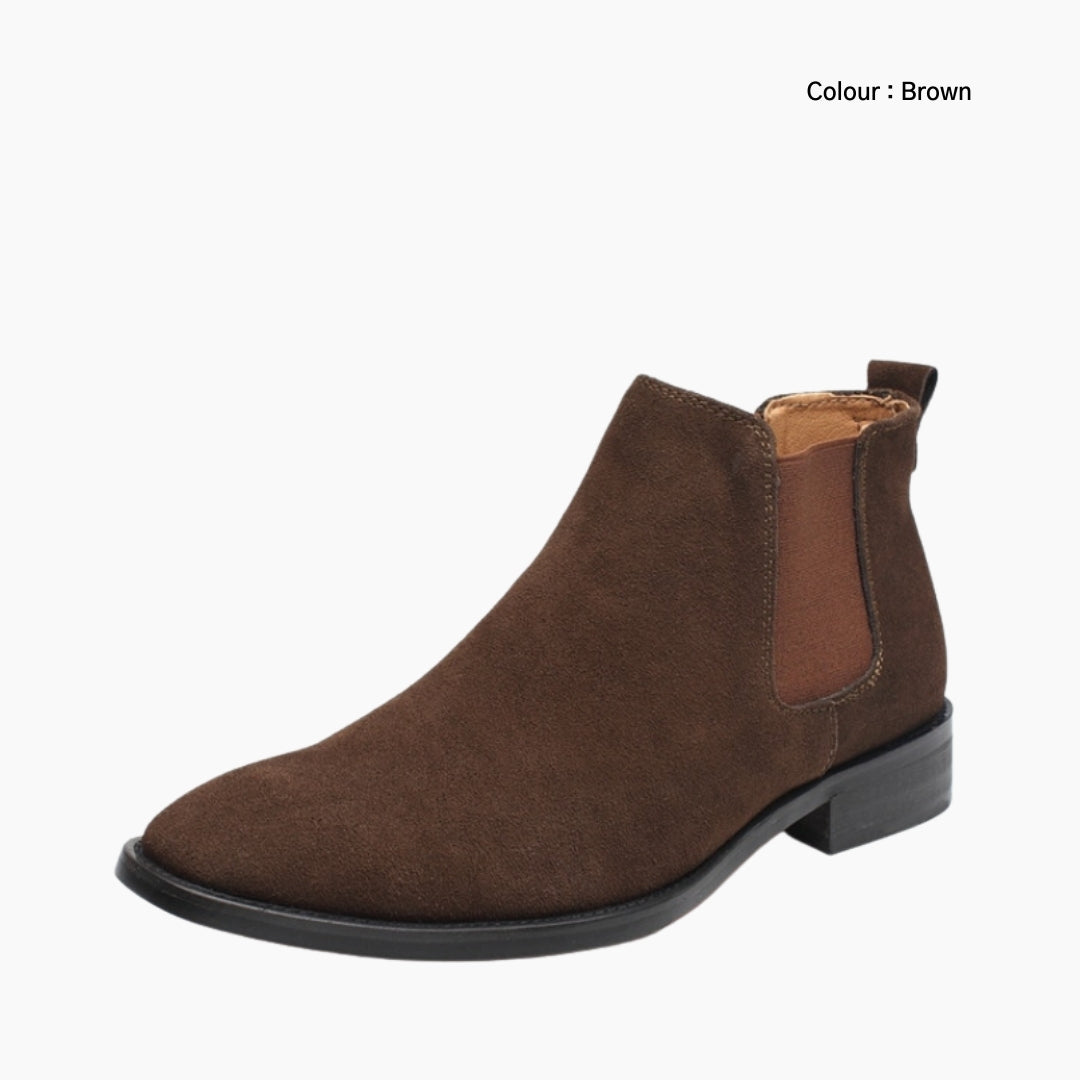 Brown Pointed-Toe, Slip-On : Chelsea Boots for Men : Lach - 0443LcM