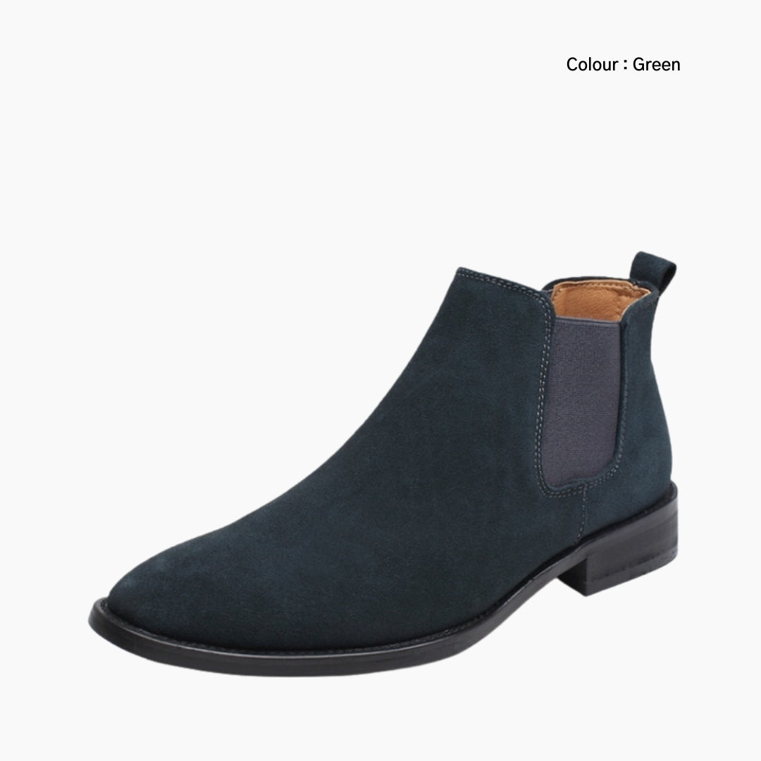 Green Pointed-Toe, Slip-On : Chelsea Boots for Men : Lach - 0443LcM