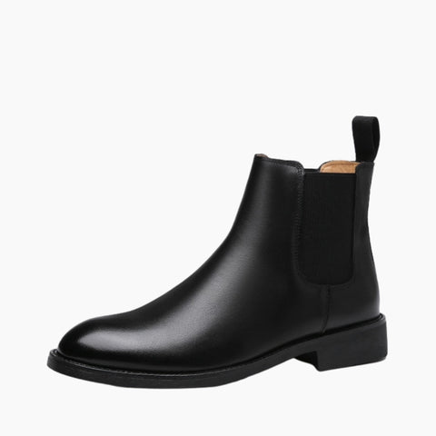 Black Pointed-Toe, Anti-Slip : Chelsea Boots for Men : Lach - 0444LcM