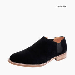 Black Pointed-Toe, Slip-On : Chelsea Boots for Men : Lach - 0445LcM