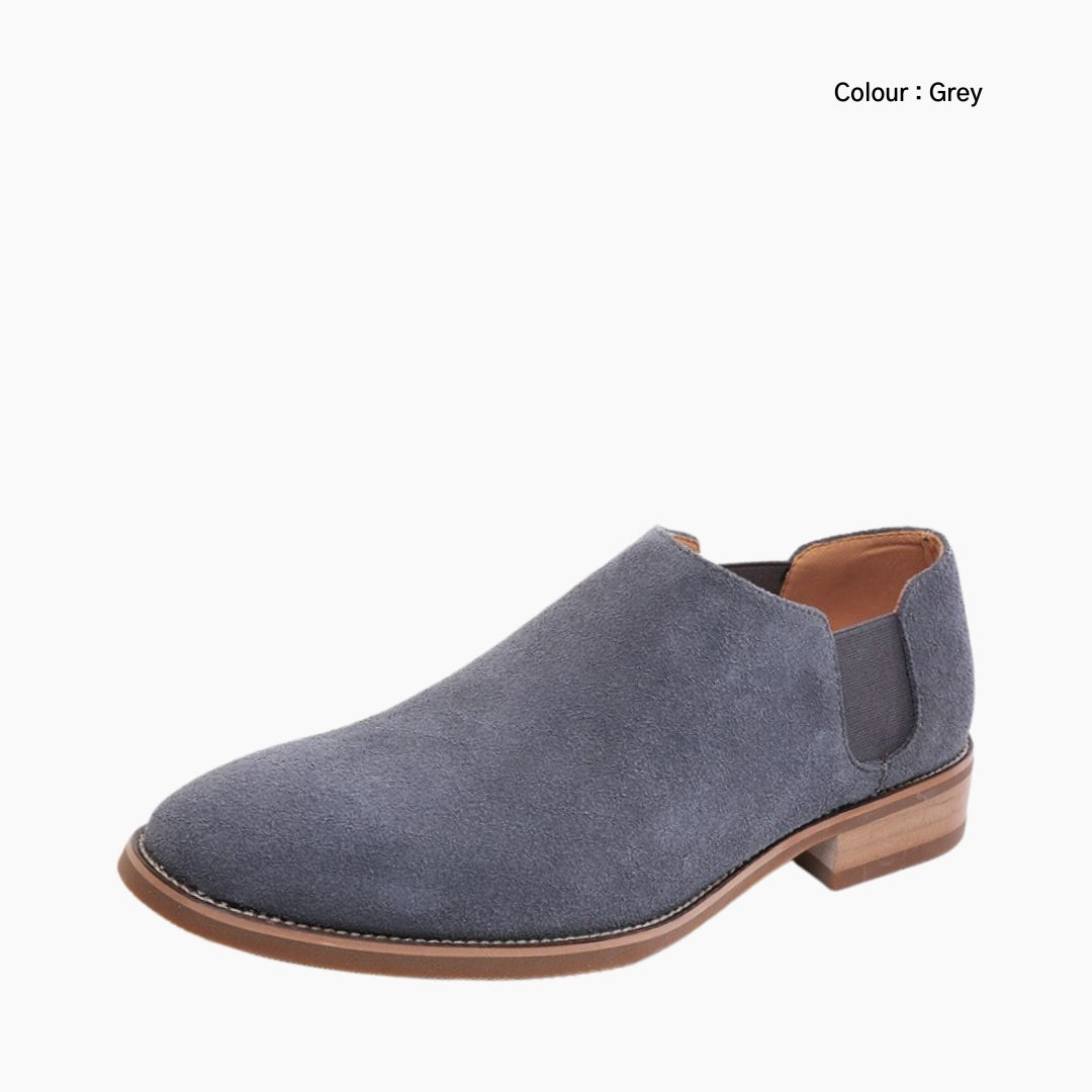 Grey Pointed-Toe, Slip-On : Chelsea Boots for Men : Lach - 0445LcM