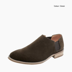 Green Pointed-Toe, Slip-On : Chelsea Boots for Men : Lach - 0445LcM