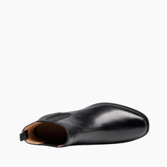 Black Square-Toe, Non-Slip : Chelsea Boots for Women : Lach - 0451LcF