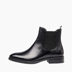 Black Square-Toe, Non-Slip : Chelsea Boots for Women : Lach - 0451LcF