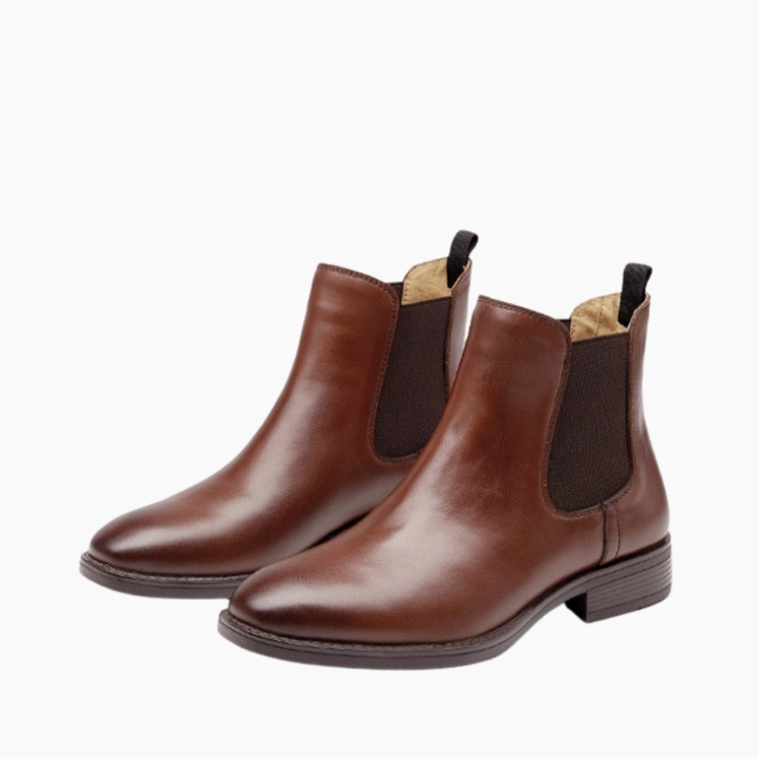 Brown Square-Toe, Non-Slip : Chelsea Boots for Women : Lach - 0451LcF