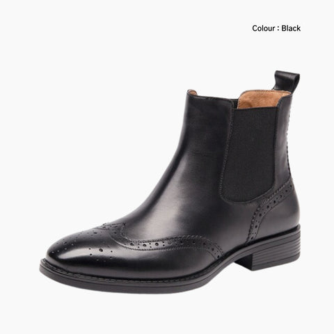 Black Square-Toe, Non-Slip : Chelsea Boots for Women : Lach - 0452LcF
