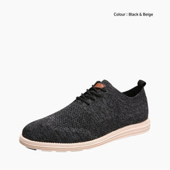 Black & Beige Non-Slip Sole, Anti-Odour : Casual Shoes for Men : Maanak - 0456MaM 