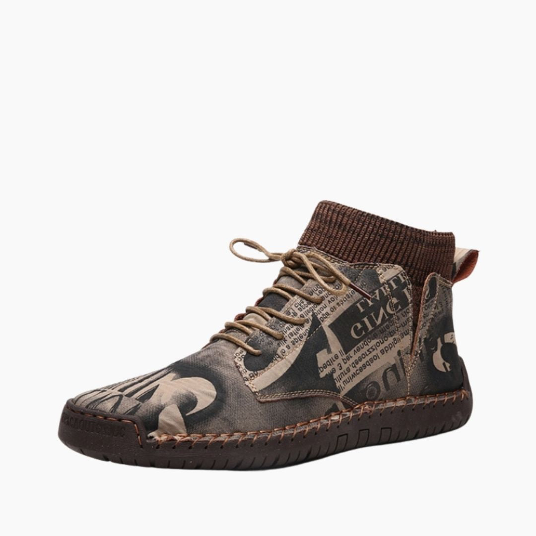 Brown Round-Toe, Handmade : Casual Shoes for Men : Maanak - 0459MaM