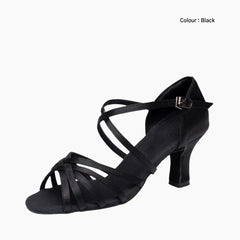 Black Buckle Closure, Ballroom Heels : Dance heels for Women : Naach - 0474NaF