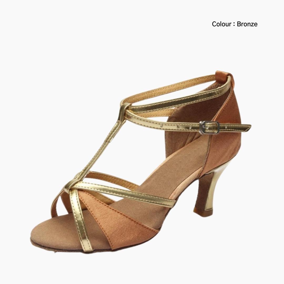 Bronze Anti-Slippery, Flexible : Dance heels for Women : Naach - 0475NaF