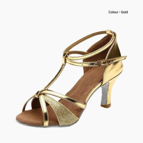 Gold Anti-Slippery, Flexible : Dance heels for Women : Naach - 0475NaF