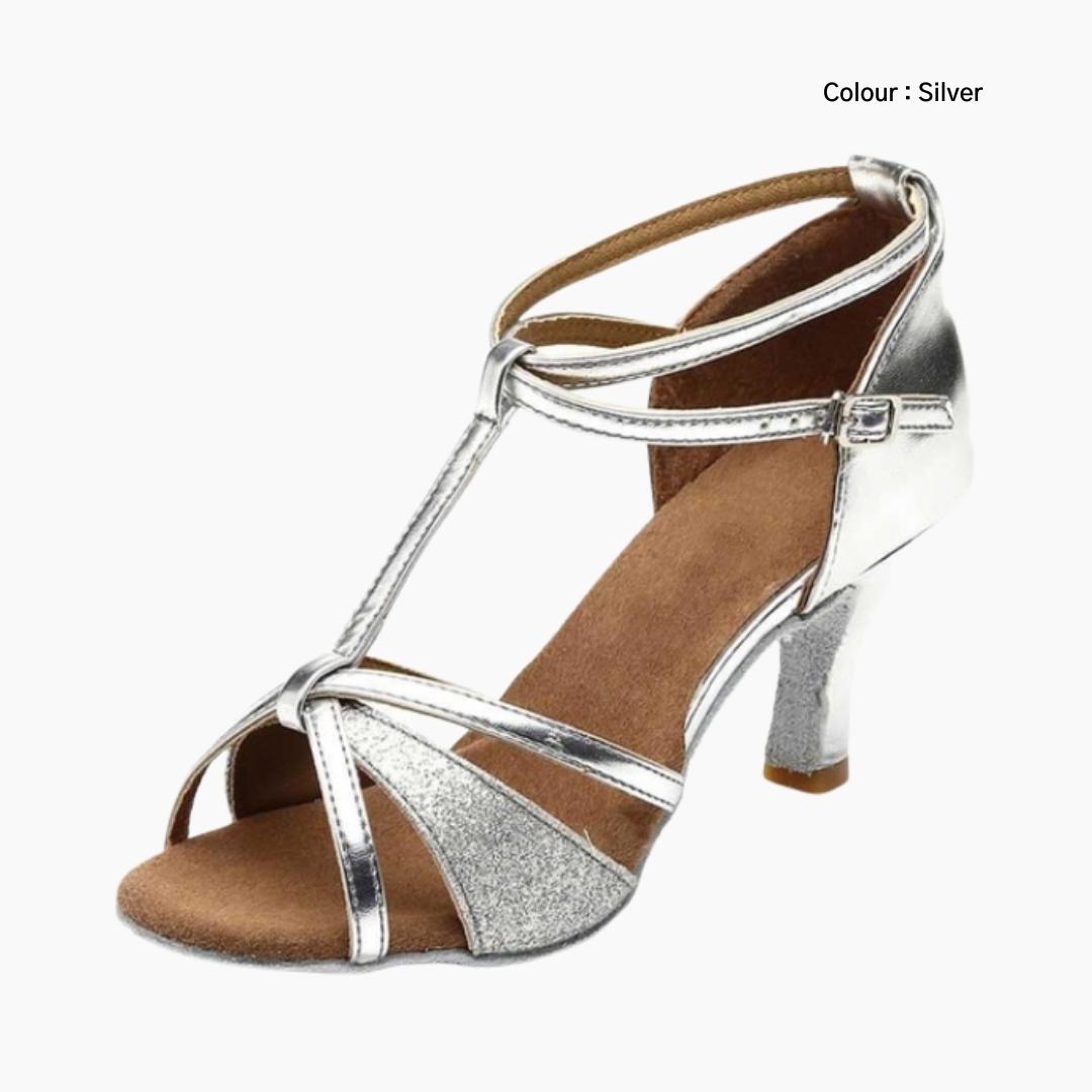 Silver Anti-Slippery, Flexible : Dance heels for Women : Naach - 0475NaF