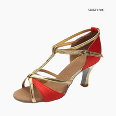 Red \Anti-Slippery, Flexible : Dance heels for Women : Naach - 0475NaF