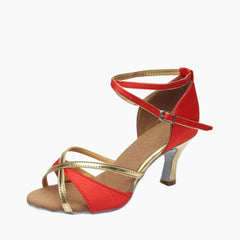 Red & gold Anti-Slippery, Flexible : Dance heels for Women : Naach - 0476NaF