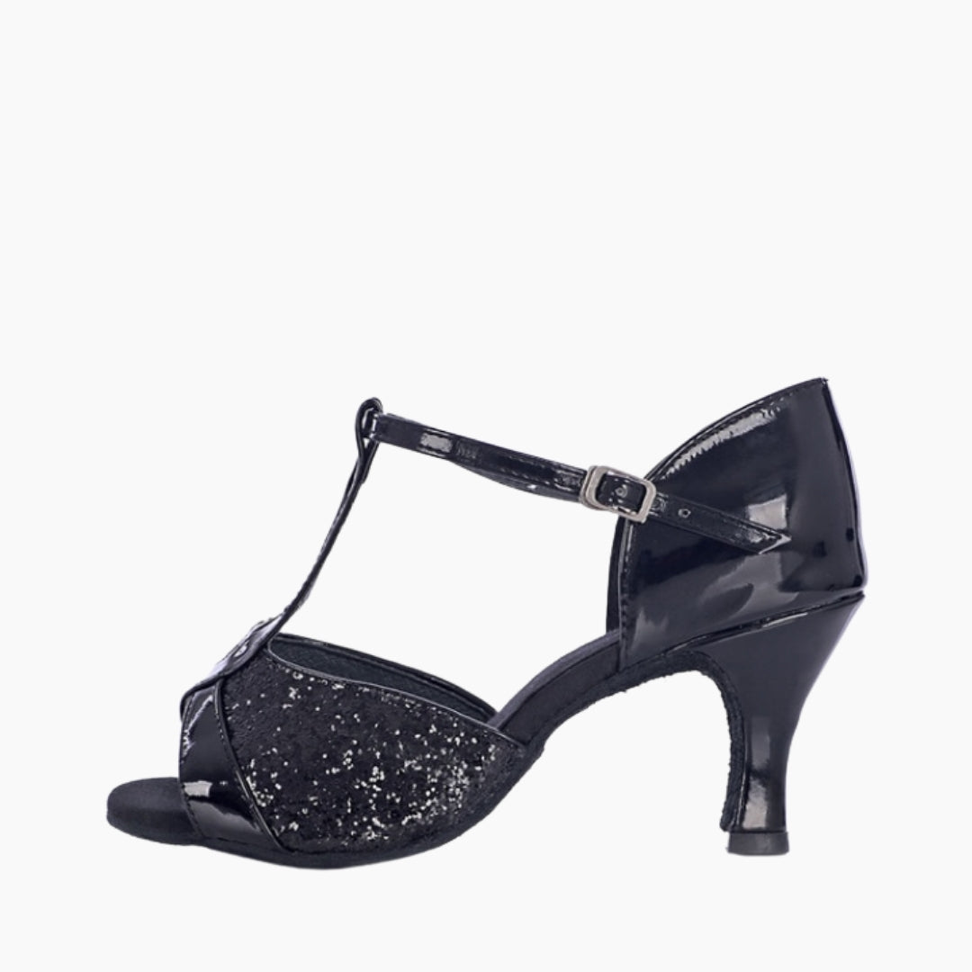 Black Non-Slip Sole, Ballroom Heels : Dance heels for Women : Naach - 0477NaF