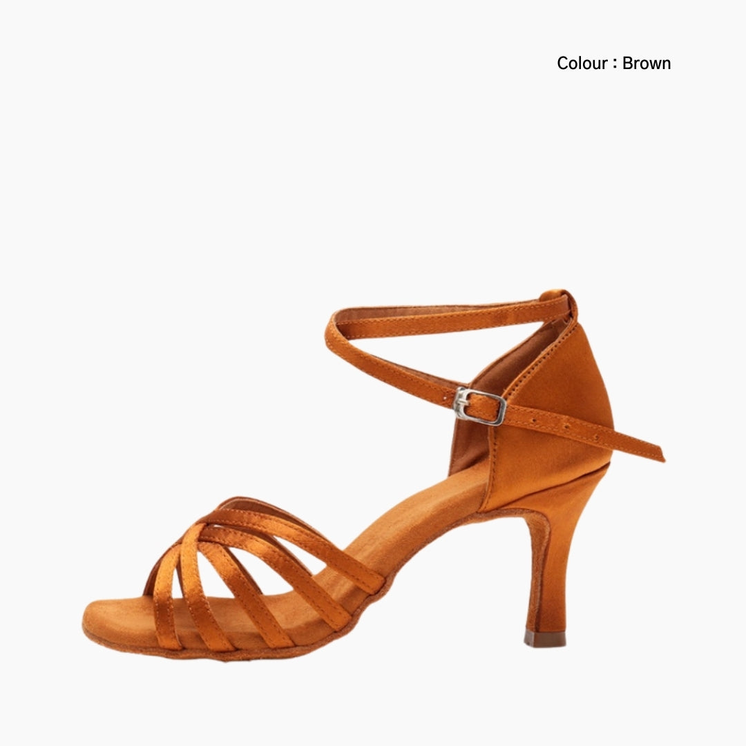 Brown Non-Slip Sole, Buckle Closure : Dance heels for Women : Naach - 0479NaF