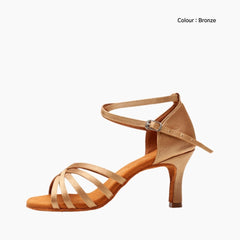 Bronze Non-Slip Sole, Buckle Closure : Dance heels for Women : Naach - 0479NaF