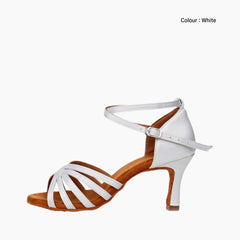 White Non-Slip Sole, Buckle Closure : Dance heels for Women : Naach - 0479NaF
