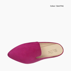 Dark Pink Slip-On, Pointed-Toe : Ballet Pumps : Naapa - 0492NpF