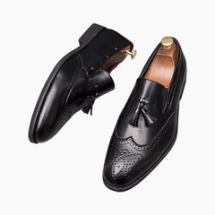 Black Anti-Slip, Wear resitant sole : Brogue Shoes for Men : Namuna - 0493NmM