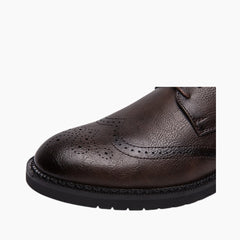 Brown Pointed-Toe, Anti-Skid : Brogue Shoes for Men : Namuna - 0495NmM
