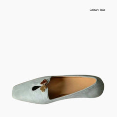 Blue Pointed-Toe, Slip-On : Ballet Flats : Hoora - 0509HoF