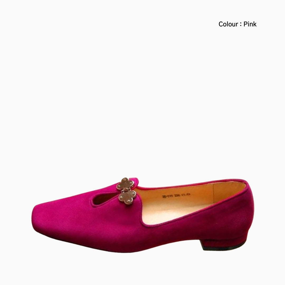 Pink Pointed-Toe, Slip-On : Ballet Flats : Hoora - 0509HoF