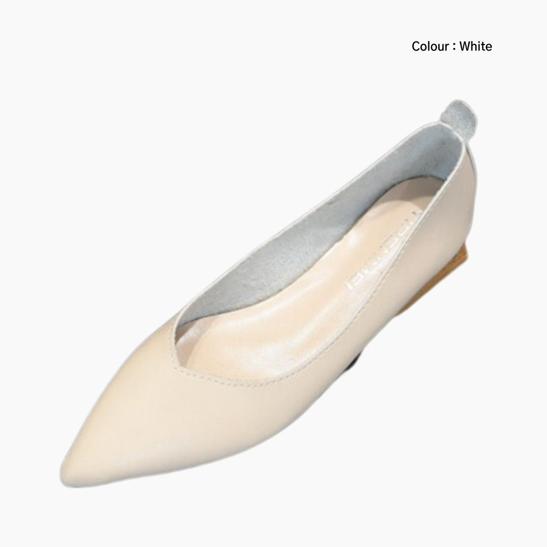 White Square Heel, Handmade : Ballet Flats : Hoora - 0511HoF