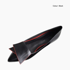 Black Round-Toe, Slip-On : Ballet Flats : Hoora - 0512HoF