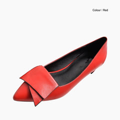 Red Round-Toe, Slip-On : Ballet Flats : Hoora - 0512HoF