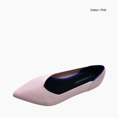 Pink Pointed-Toe, Slip-On : Ballet Flats : Hoora - 0514HoF