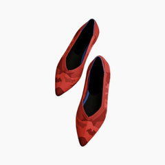 Red Pointed-Toe, Slip-On : Ballet Flats : Hoora - 0515HoF