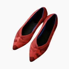 Red Pointed-Toe, Slip-On : Ballet Flats : Hoora - 0515HoF