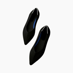 Black Pointed-Toe, Slip-On : Ballet Flats : Hoora - 0515HoF
