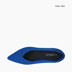 Blue Pointed-Toe, Slip-On : Ballet Flats : Hoora - 0516HoF
