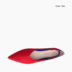 Red Pointed-Toe, Slip-On : Ballet Flats : Hoora - 0516HoF