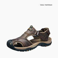 Dark Brown  Flexible, Breathable : Flat Sandals for Men : Nuu - 0521NuM