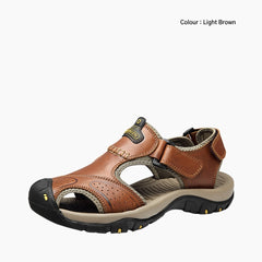 Light Brown  Flexible, Breathable : Flat Sandals for Men : Nuu - 0521NuM