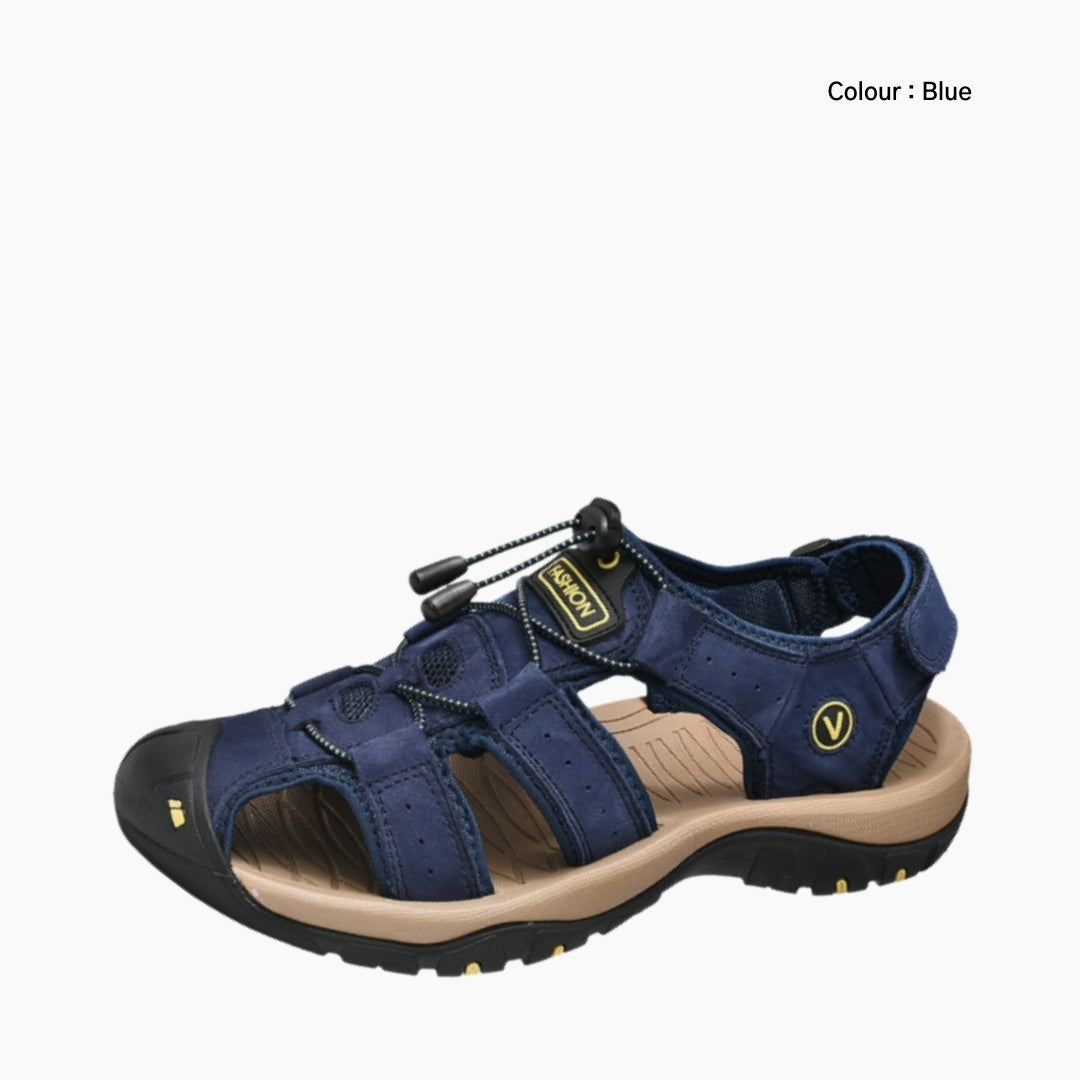 Blue Elastic Band Closure, Comfortable : Flat Sandals for Men : Nuu - 0522NuM