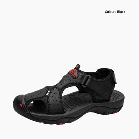 Black Ankle-Wrap : Flat Sandals for Men : Nuu - 0523NuM