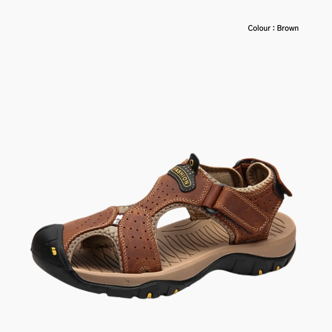 Brown Ankle-Wrap : Flat Sandals for Men : Nuu - 0523NuM