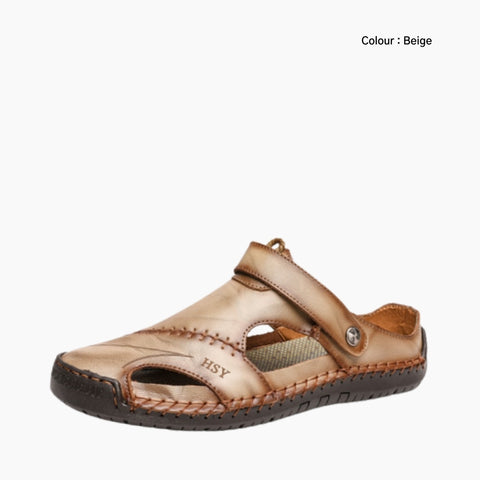 Beige Slip-On : Flat Sandals for Men : Nuu - 0525NuM