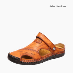 Light Brown Slip-On : Flat Sandals for Men : Nuu - 0525NuM