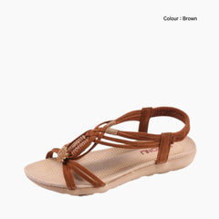 Brown Slip-On, Back-Strap : Flat Sandals for Women : Nuu - 0538NuF