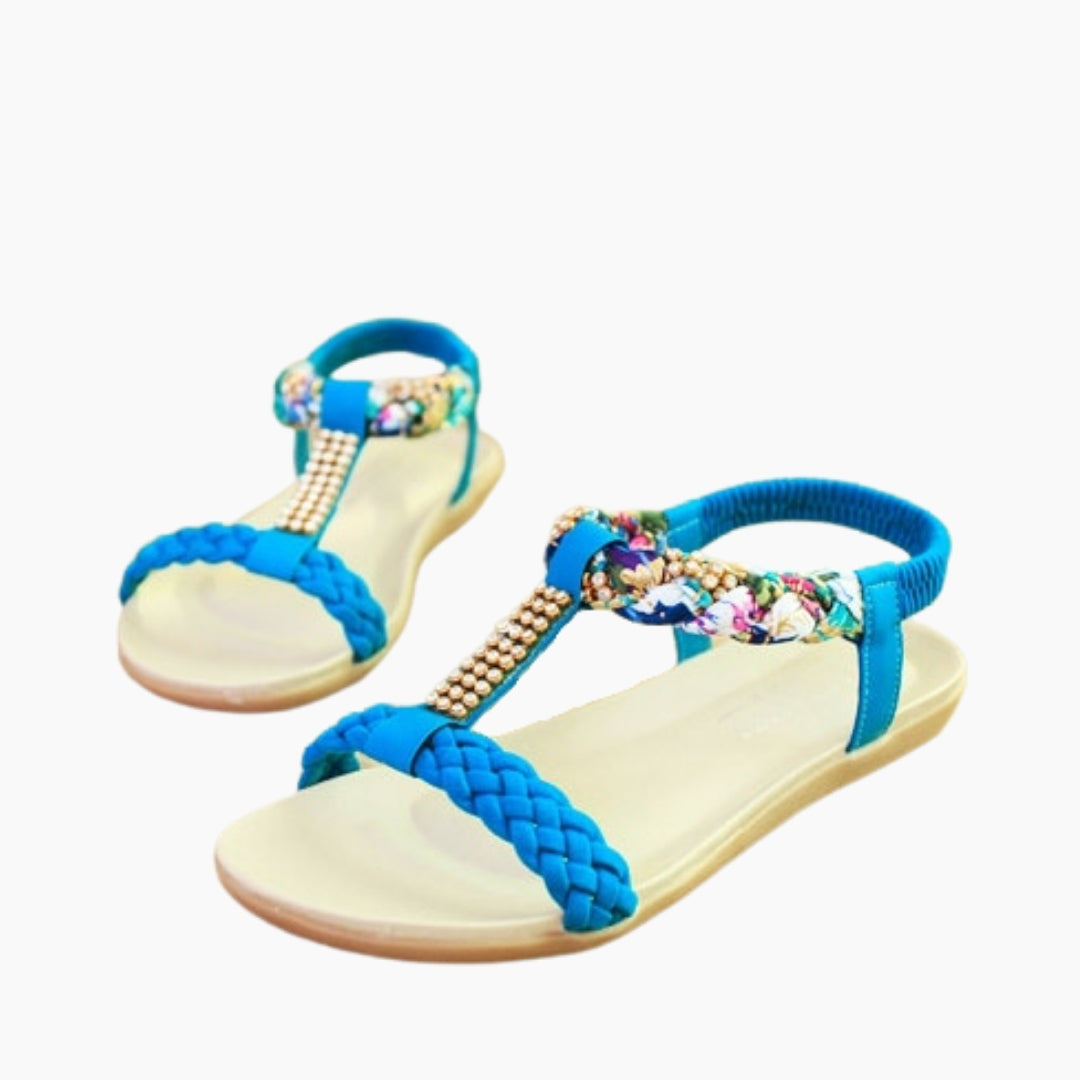 Blue Slip-On : Flat Sandals for Women : Nuu - 0539NuF