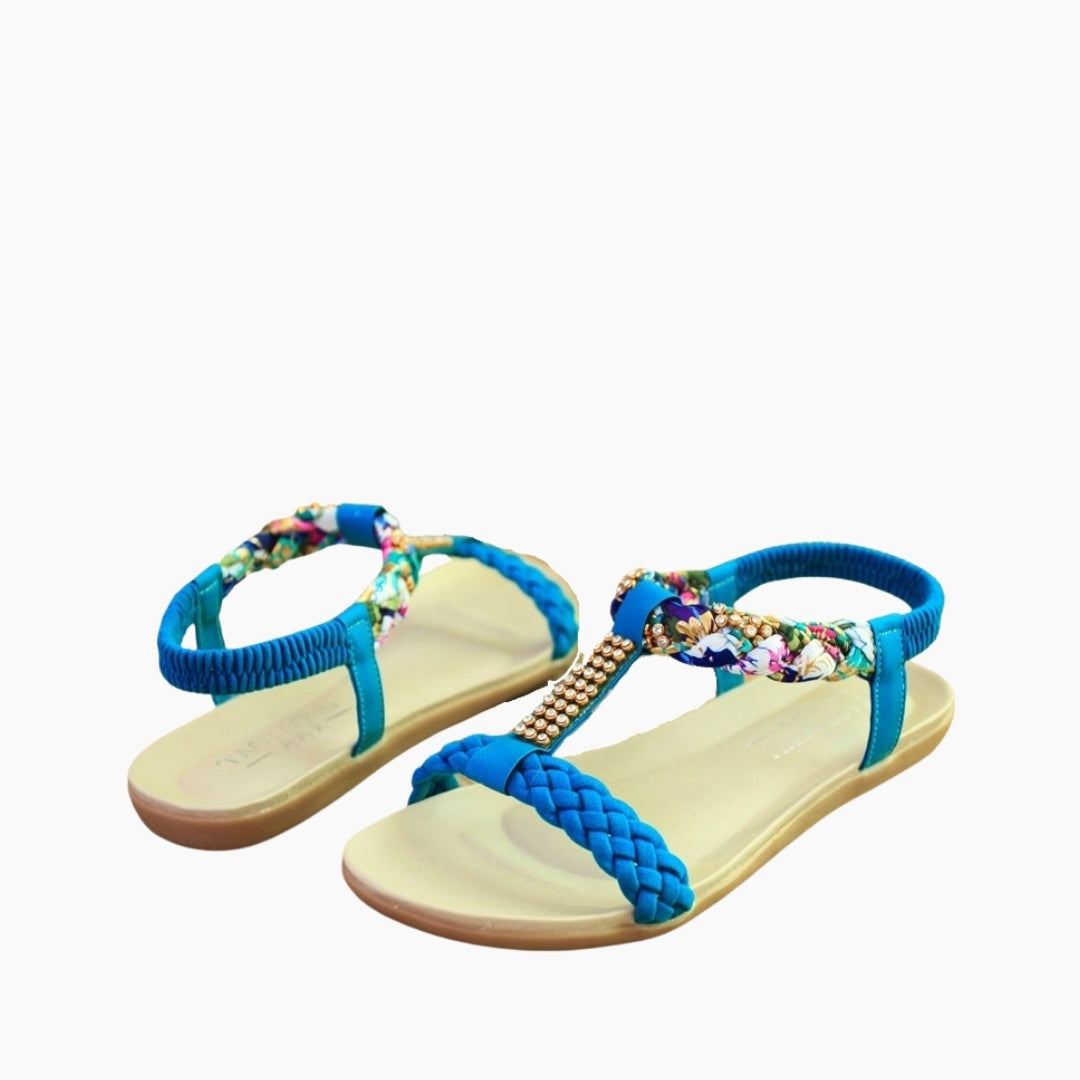 Blue Slip-On : Flat Sandals for Women : Nuu - 0539NuF