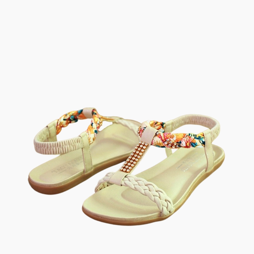 Beige Slip-On : Flat Sandals for Women : Nuu - 0539NuF