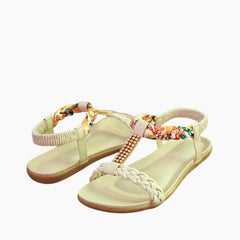 Beige Slip-On : Flat Sandals for Women : Nuu - 0539NuF