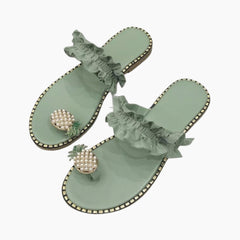Green Breathable : Flat Sandals for Women : Nuu - 0540NuF